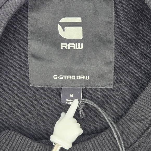 G Star Raw Mens Graphic Crewneck Sweatshirt Black Yellow Medium - Picture 3 of 9